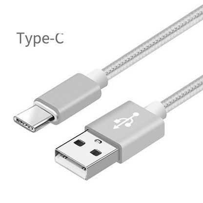 Compatible avec Apple, câble de données en nylon tressé V8