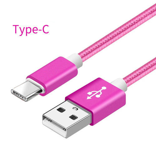 Compatible avec Apple, câble de données en nylon tressé V8