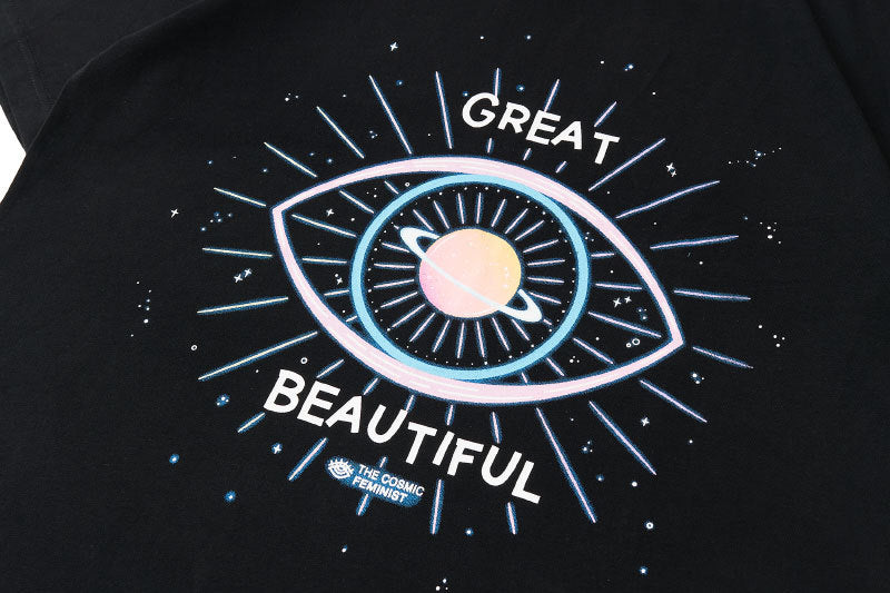 T-shirt surdimensionné à manches courtes personnalisé Dream Eyes - LUXARAH