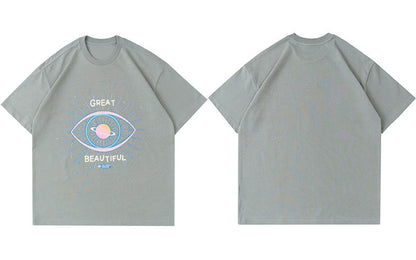 T-shirt surdimensionné à manches courtes personnalisé Dream Eyes - LUXARAH