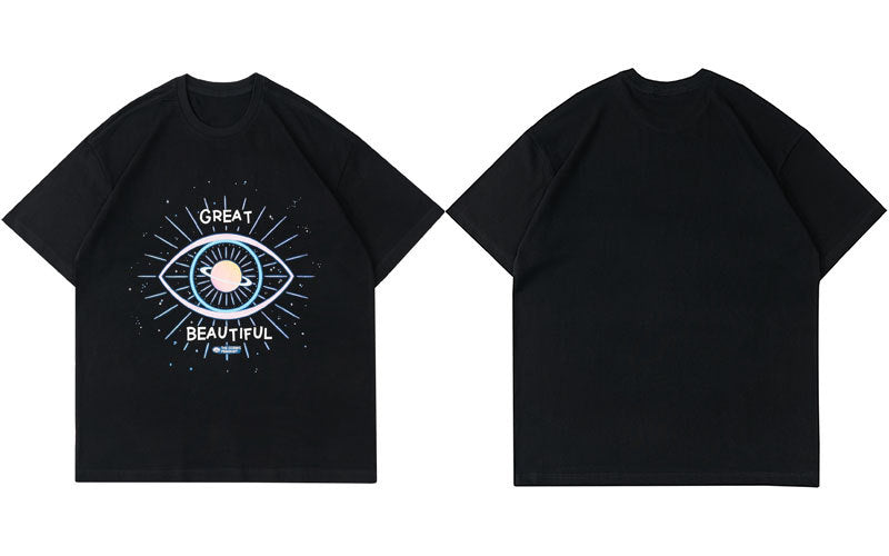 T-shirt surdimensionné à manches courtes personnalisé Dream Eyes - LUXARAH