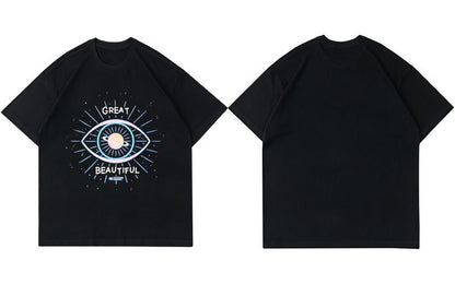 T-shirt surdimensionné à manches courtes personnalisé Dream Eyes - LUXARAH
