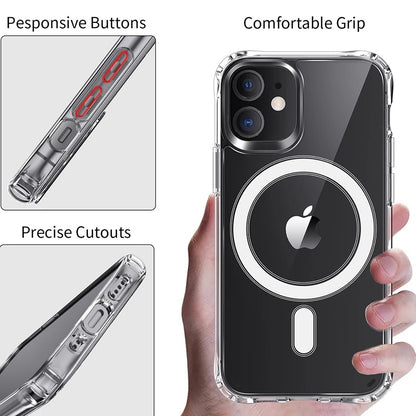 Étui de téléphone magnétique transparent anti-chute (12 pièces)