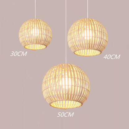 Lampe d'art en bambou, Lustre en rotin d'art créatif - LUXARAH