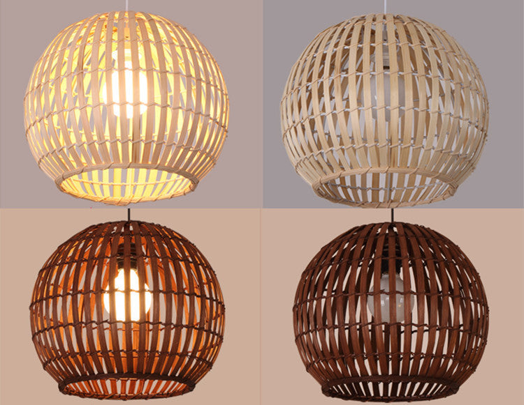 Lampe d'art en bambou, Lustre en rotin d'art créatif - LUXARAH