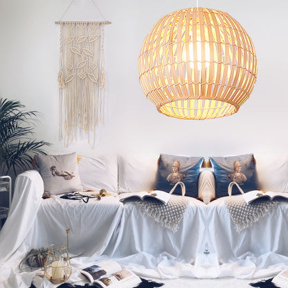 Lampe d'art en bambou, Lustre en rotin d'art créatif - LUXARAH