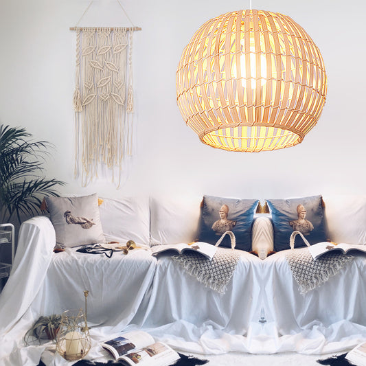 Lampe d'art en bambou, Lustre en rotin d'art créatif - LUXARAH