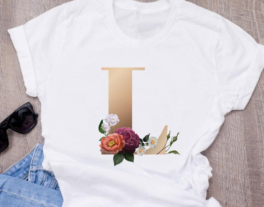 T-shirt oversize à manches courtes imprimé 26 lettres anglaises - LUXARAH