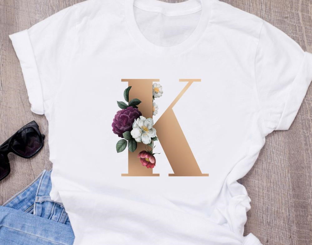 T-shirt oversize à manches courtes imprimé 26 lettres anglaises - LUXARAH