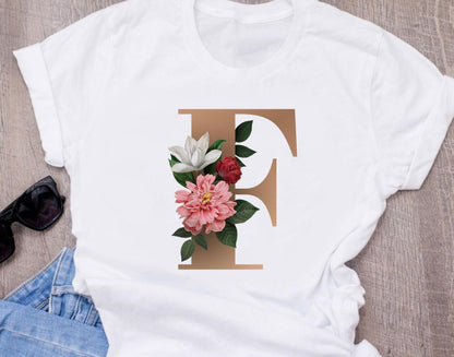 T-shirt oversize à manches courtes imprimé 26 lettres anglaises - LUXARAH