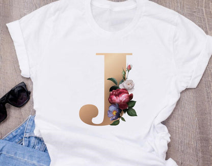 T-shirt oversize à manches courtes imprimé 26 lettres anglaises - LUXARAH