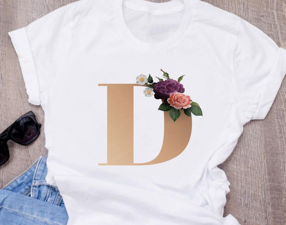 T-shirt oversize à manches courtes imprimé 26 lettres anglaises - LUXARAH