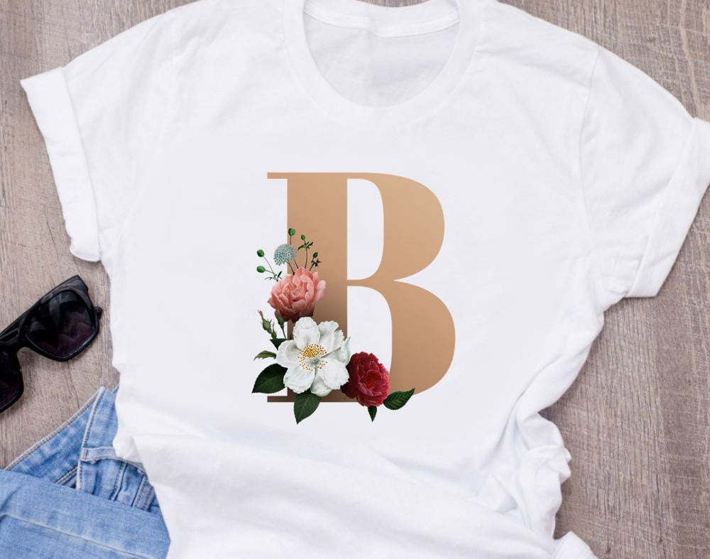 T-shirt oversize à manches courtes imprimé 26 lettres anglaises - LUXARAH