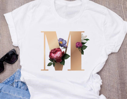 T-shirt oversize à manches courtes imprimé 26 lettres anglaises - LUXARAH