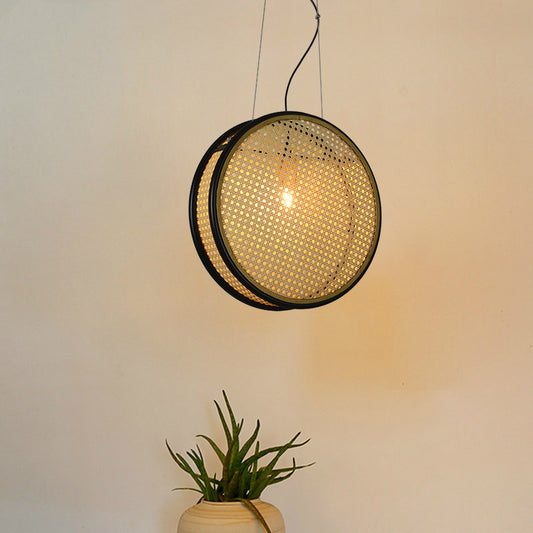 Lampes rétro créatives en rotin pour lustre de restaurant - LUXARAH