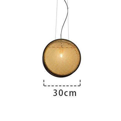 Lampes rétro créatives en rotin pour lustre de restaurant - LUXARAH