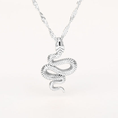 Colliers serpent en acier inoxydable pour femmes et hommes, couleur or et argent, pendentif animal du zodiaque, chaîne de cou, bijoux