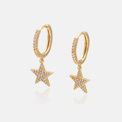 Éclat de Lune - Boucles d'oreilles étoiles scintillantes en argent 925