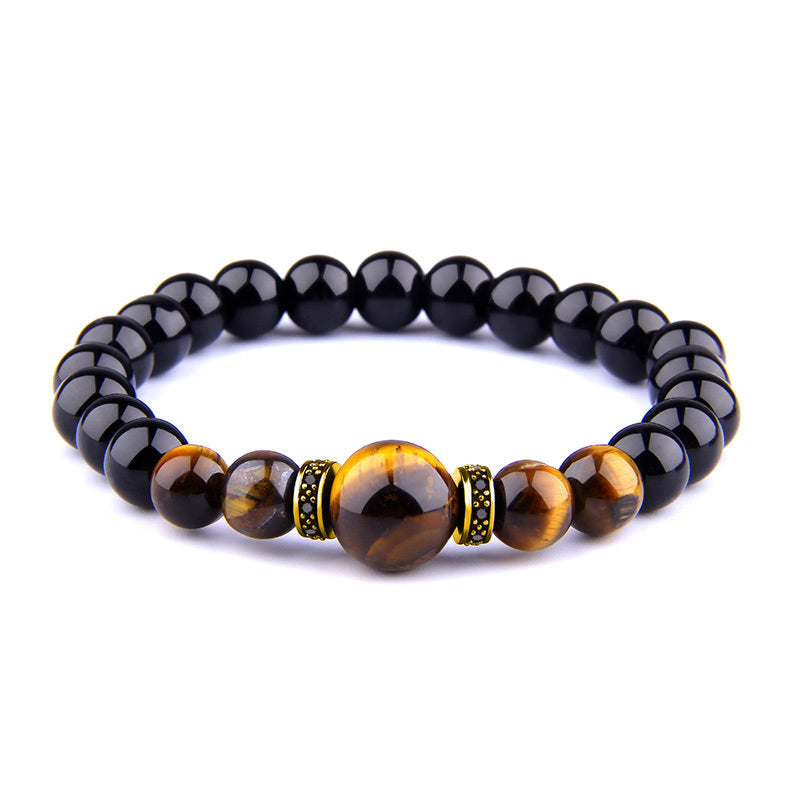 Bracelets en pierres naturelles et perles œil de tigre pour homme - LUXARAH