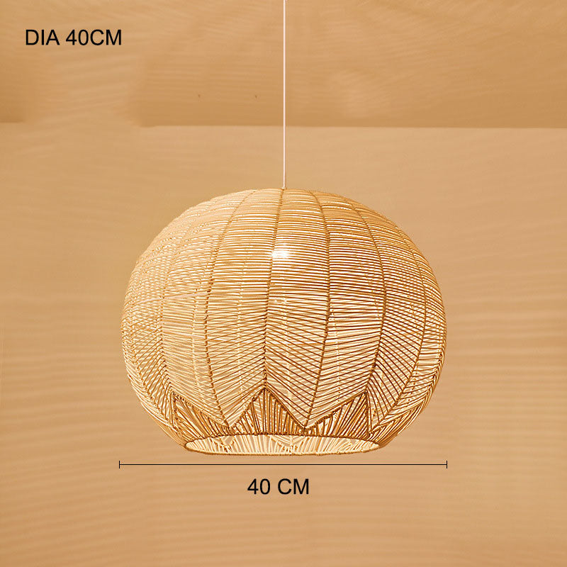 Lustre japonais zen design créatif en rotin - LUXARAH
