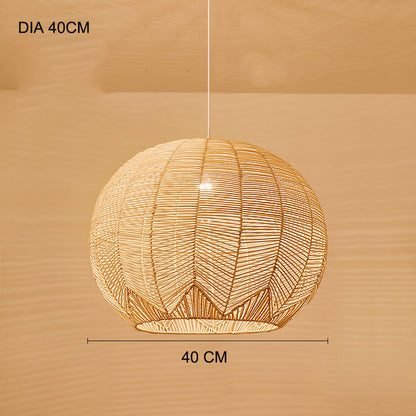 Lustre japonais zen design créatif en rotin - LUXARAH