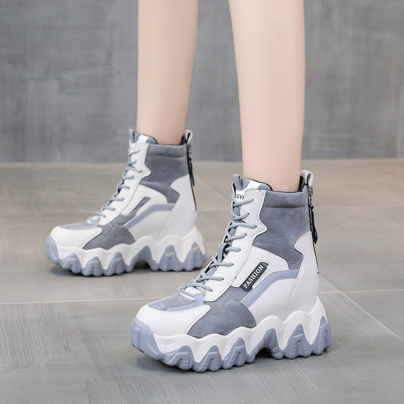 Bottes Martin mi-tubes à semelles épaisses pour femmes, tendance - LUXARAH
