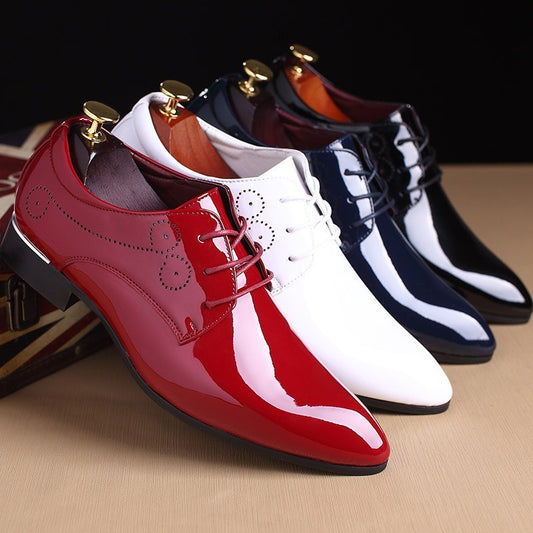 Chaussures en cuir pour hommes, chaussures habillées décontractées, chaussures de conduite noires à enfiler - LUXARAH