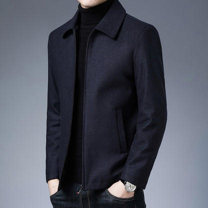 Veste à col polo, manteau à fermeture éclair, style basique