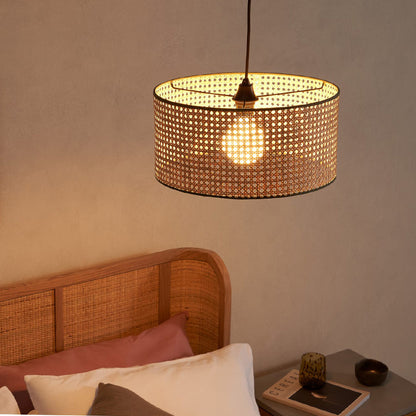 Plafonnier japonais en rotin style nordique pour chambre à coucher et salle à manger - LUXARAH