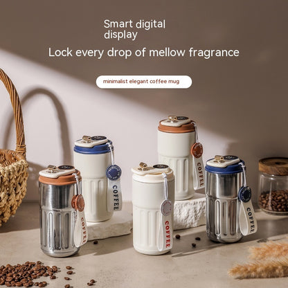 Bouteille isotherme numérique intelligente, tasse à café portable, bouteille d'eau en acier inoxydable, tasse isotherme pour voiture, garde le froid, bouteilles sous vide 450 ml
