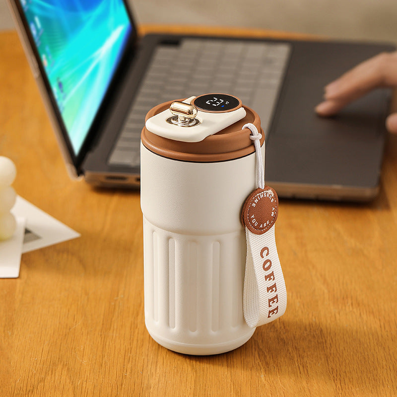 Bouteille isotherme numérique intelligente, tasse à café portable, bouteille d'eau en acier inoxydable, tasse isotherme pour voiture, garde le froid, bouteilles sous vide 450 ml