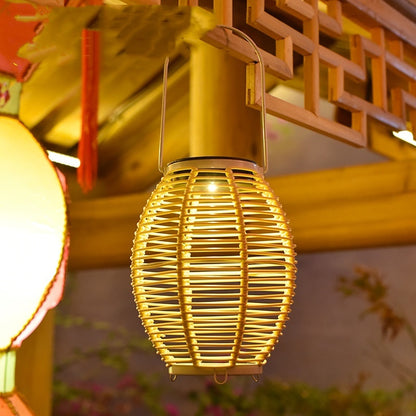 Plafonnier en rotin tressé à énergie solaire pour jardin, cour, pelouse - LUXARAH