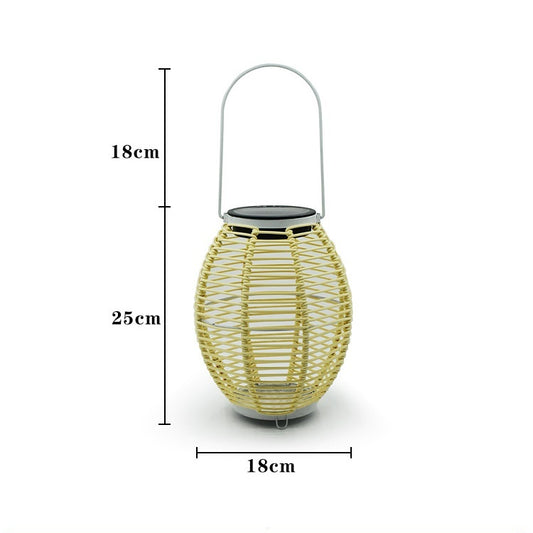 Plafonnier en rotin tressé à énergie solaire pour jardin, cour, pelouse - LUXARAH