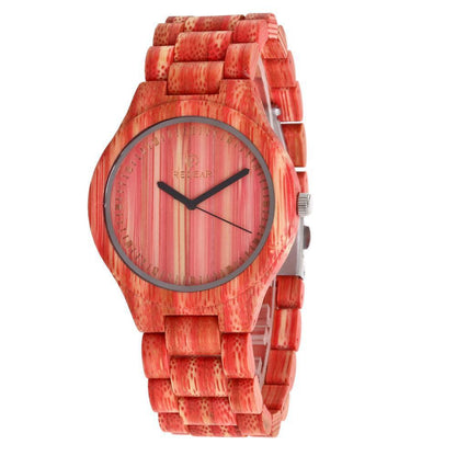 Montre en bambou colorée