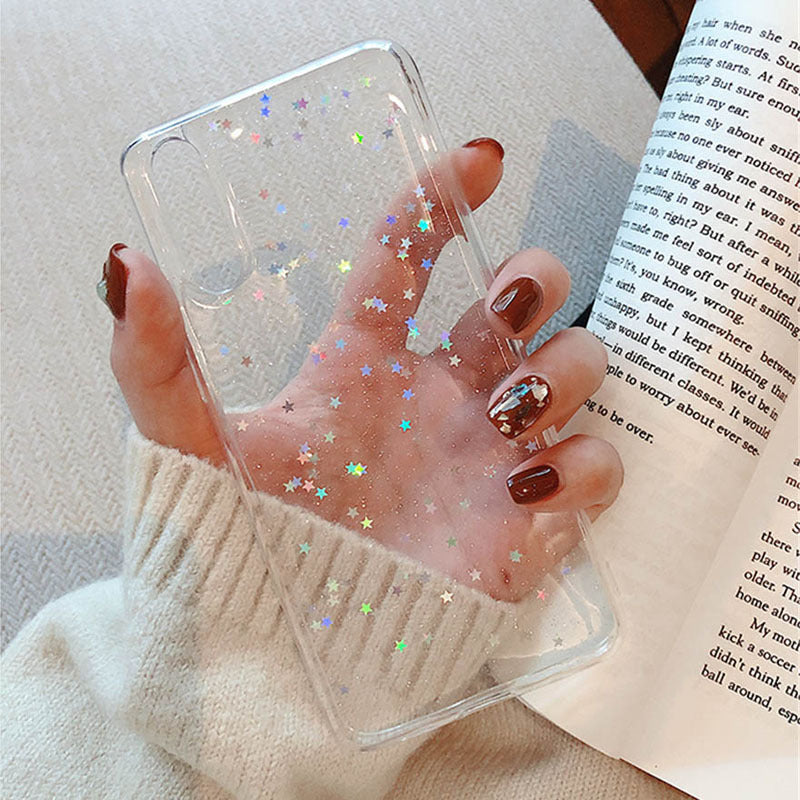 Coque de téléphone transparente en gypsophile