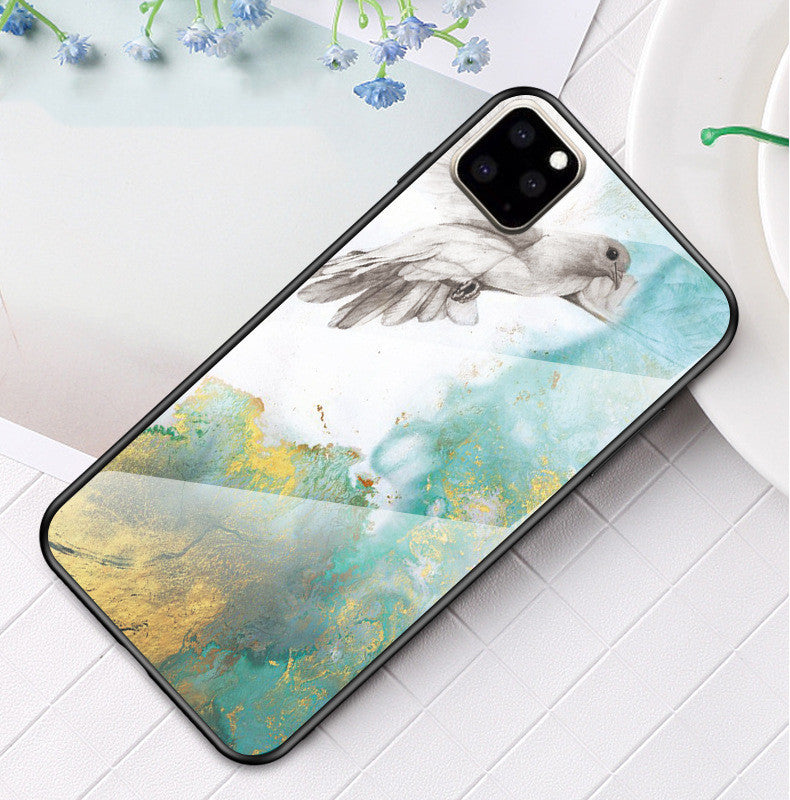 Coque de téléphone en verre marbré