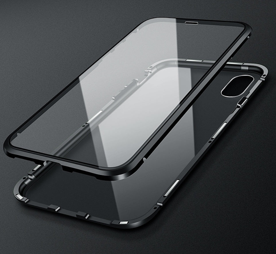 Étui magnétique double face en verre pour téléphone portable King, sans fonction anti-espion