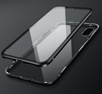 Étui magnétique double face en verre pour téléphone portable King, sans fonction anti-espion