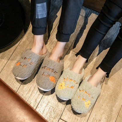 Chaussons d'hiver en polaire à fleurs pour femmes, chaussures chaudes et antidérapantes pour la chambre à coucher