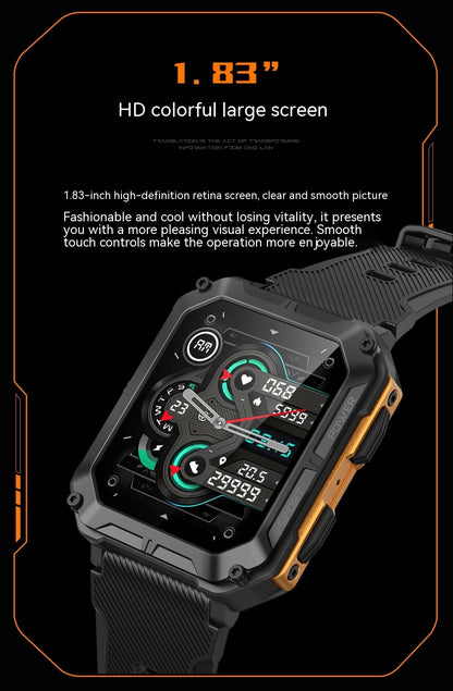 Montre intelligente d'extérieur étanche avec trois fonctions de prévention des appels Bluetooth - LUXARAH