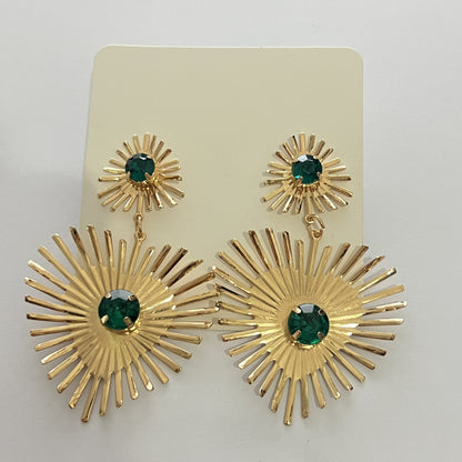 Boucles d'oreilles bohèmes en forme de cœur avec strass, motif tournesol, style exagéré, pour femme, bijoux de Saint-Valentin
