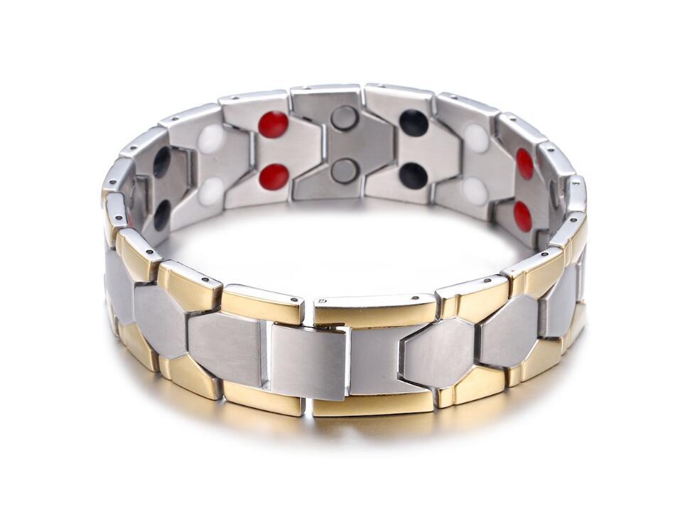 Bracelet 4 en 1 pour homme, magnétique, en titane, pour la santé et l'arthrite - LUXARAH