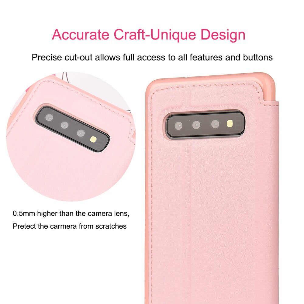 Étui en cuir Crown Card pour téléphone Samsung