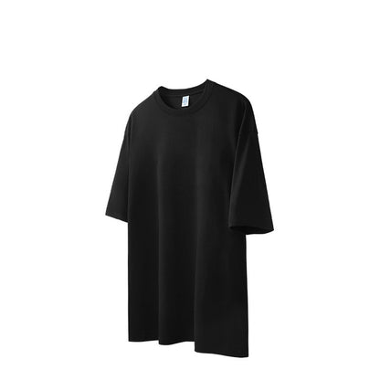 T-shirt oversize à manches courtes en pur coton uni - LUXARAH