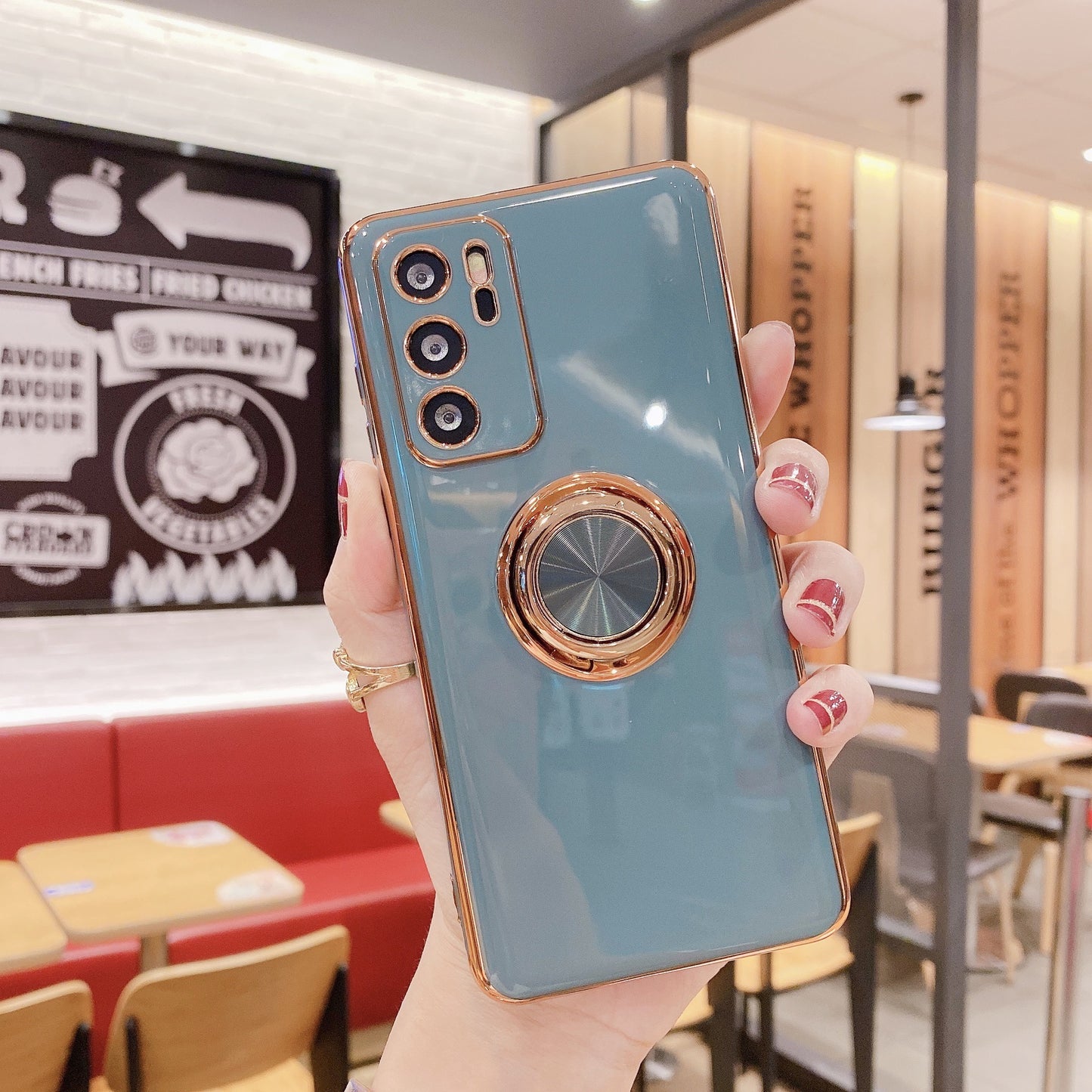 Coque de téléphone portable P40PRO avec anneau de support magnétique pour voiture M40, galvanoplastie, Nova8