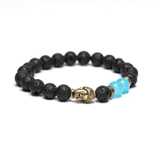 Bracelet énergétique en perles de pierre volcanique naturelle - LUXARAH