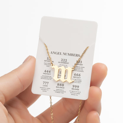 Collier pendentif numérique porte-bonheur pour femme, style ange, tendance, en acier inoxydable 000-999, style vintage