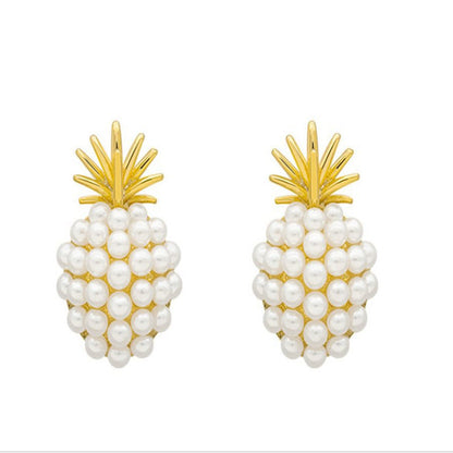 Boucles d'oreilles ananas, étoile de mer perle