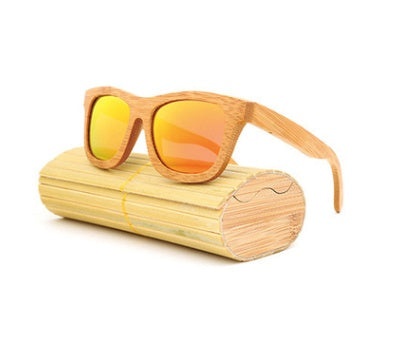 Lunettes de soleil explosion multicolores en bambou avec revêtement