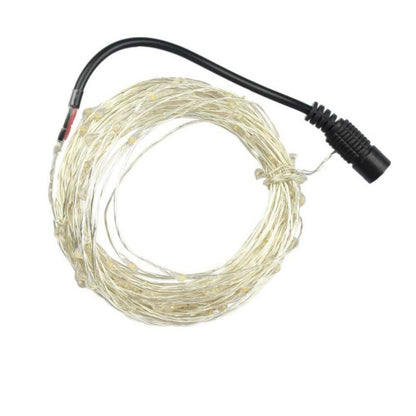 Guirlande lumineuse en rotin avec fil de cuivre plaqué argent DC12 V - LUXARAH